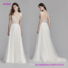Chantilly Lace Over Bodice Net A-Line vestido de novia